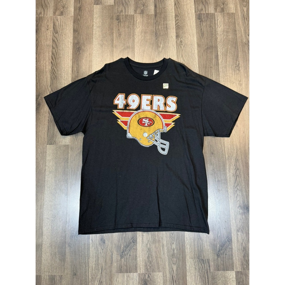 NFL Team Apparel San Francisco 49ers Graphic T-Shirt Black Mens XL Helmet Logo